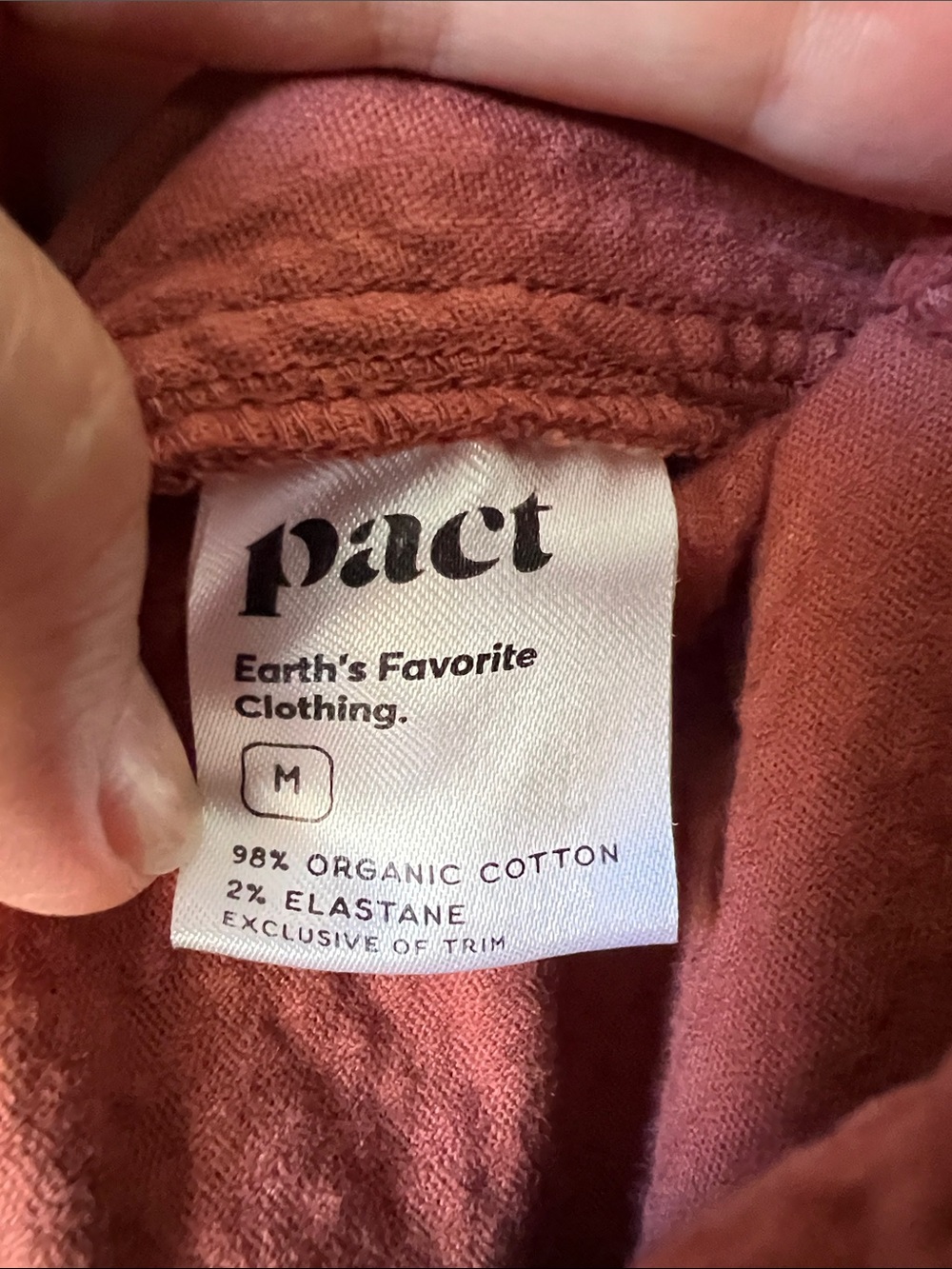 PACT Organic High-Rise Corduroy Ankle Pants in Rust Red M - Picture 6 of 7